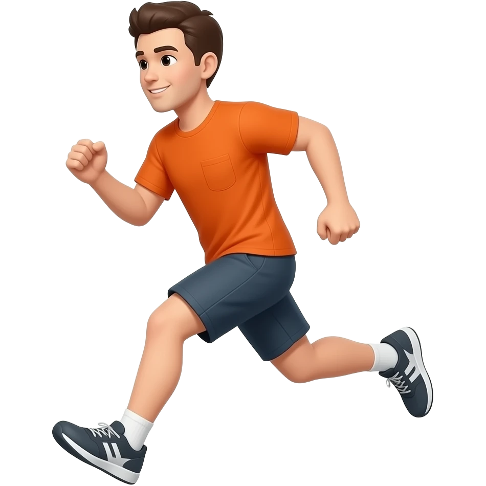 a man running, wearing orange t shirt emoji