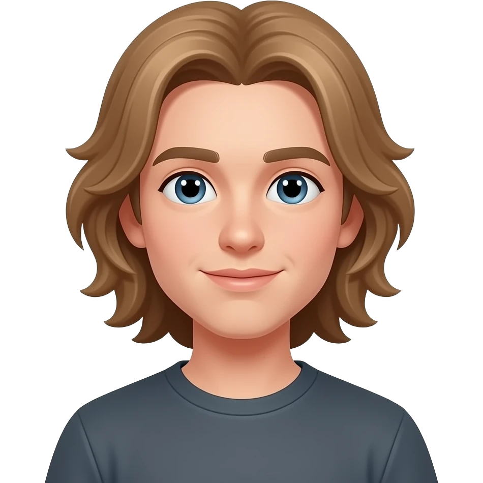 tan really long haired teenage man with no beard emoji