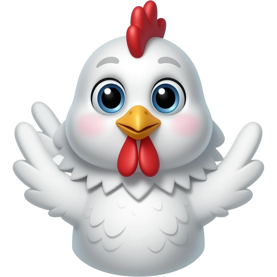 white chicken hand puppet emoji