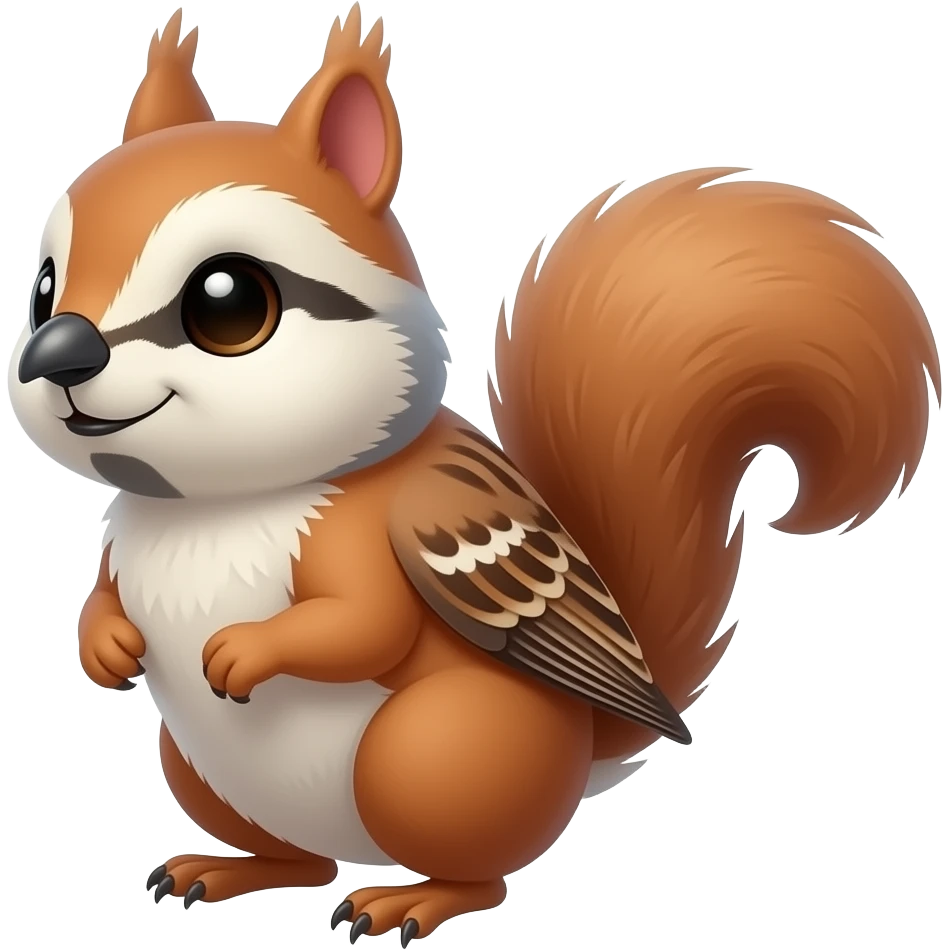 Cute chipmunk-sparrow emoji