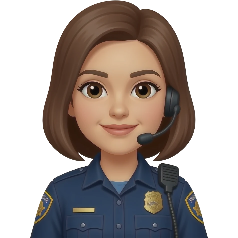 FEMALE 911 DISPATCHER WITH BROWN HAIR emoji