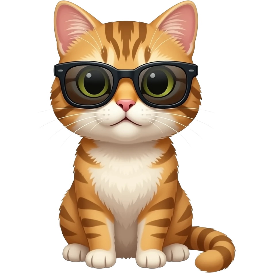 Cat wearing sunglasses emoji | AI Emoji Generator
