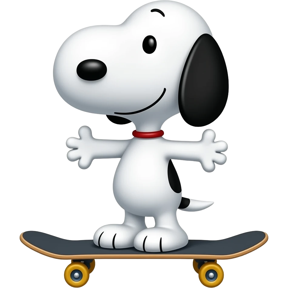 Snoopy skateboarding emoji