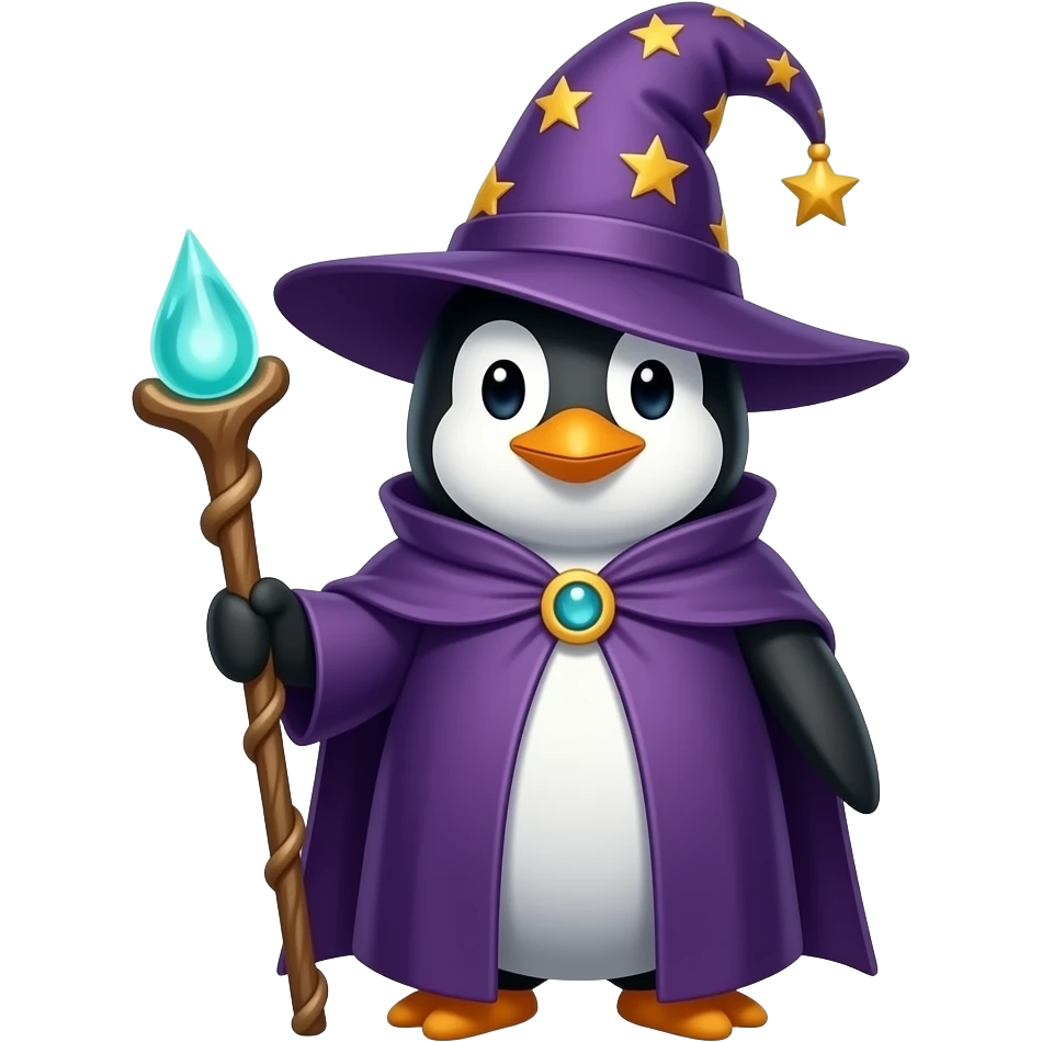 Penguin Wizard emoji