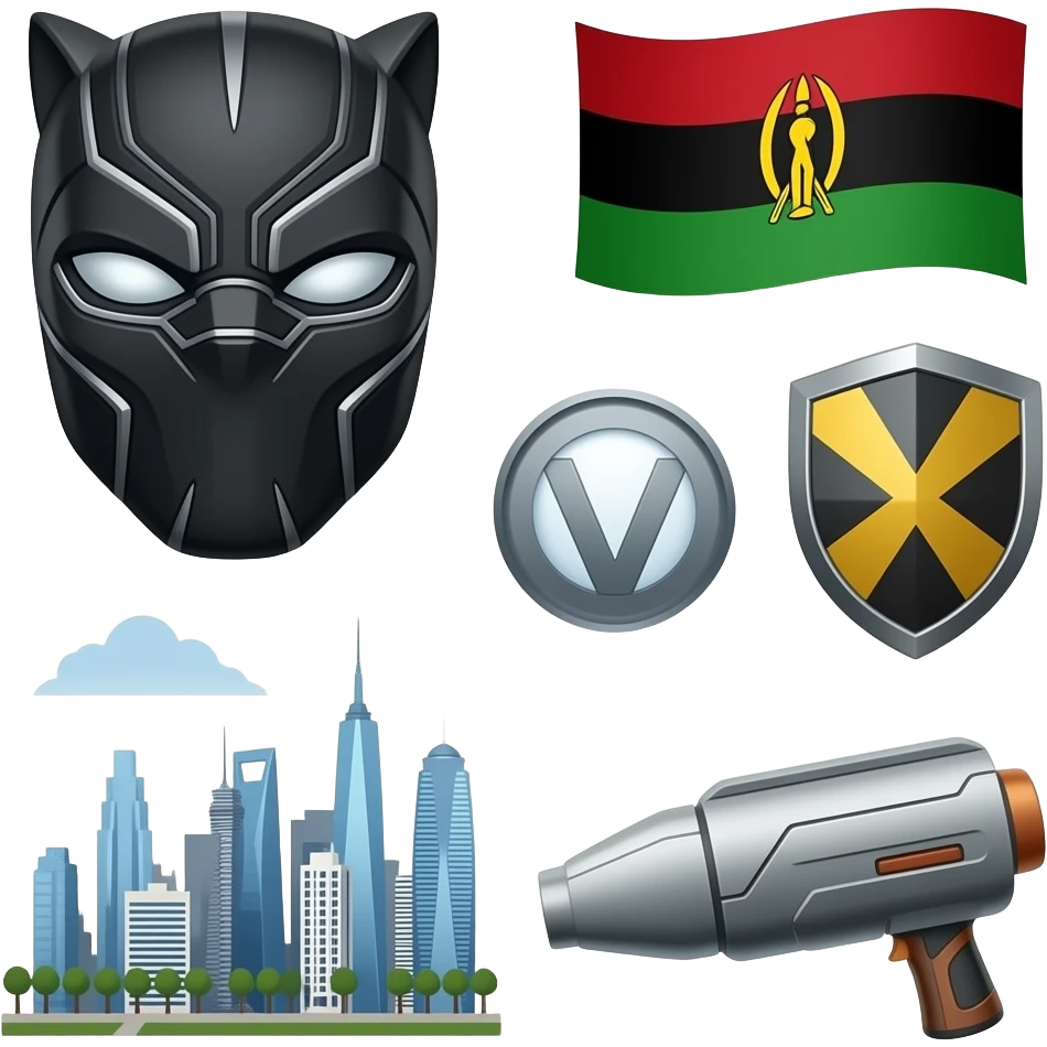 todos os emojis possíveis de wakanda emoji