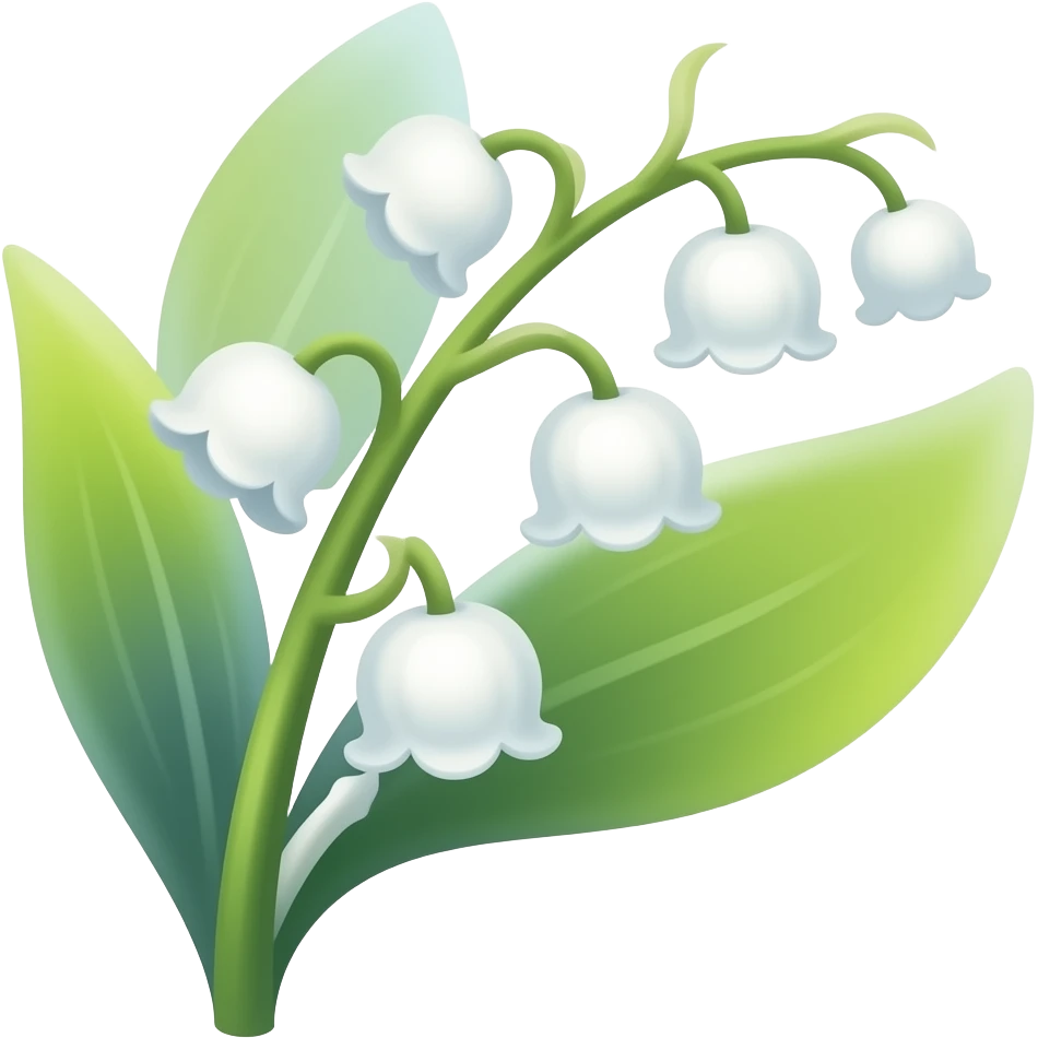 Pastel lily of the valley emoji
