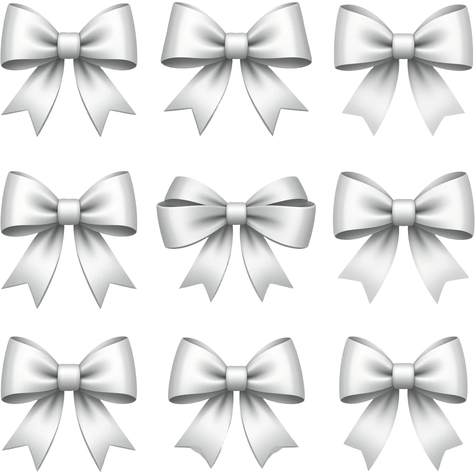 Diseños de Moños/listones en color blanco para flores pero sin las flores, necesito varios diseños de solo los moños emoji
