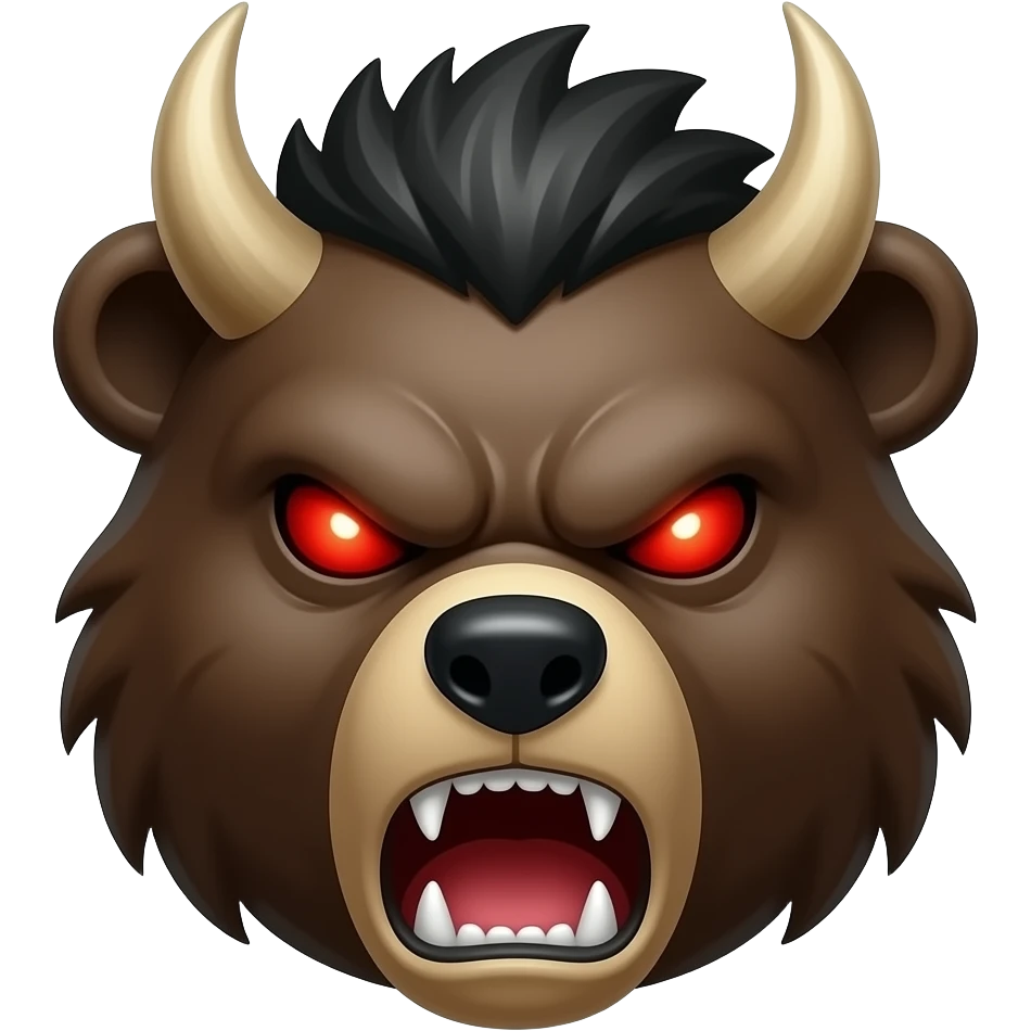 demon bear head angry emoji