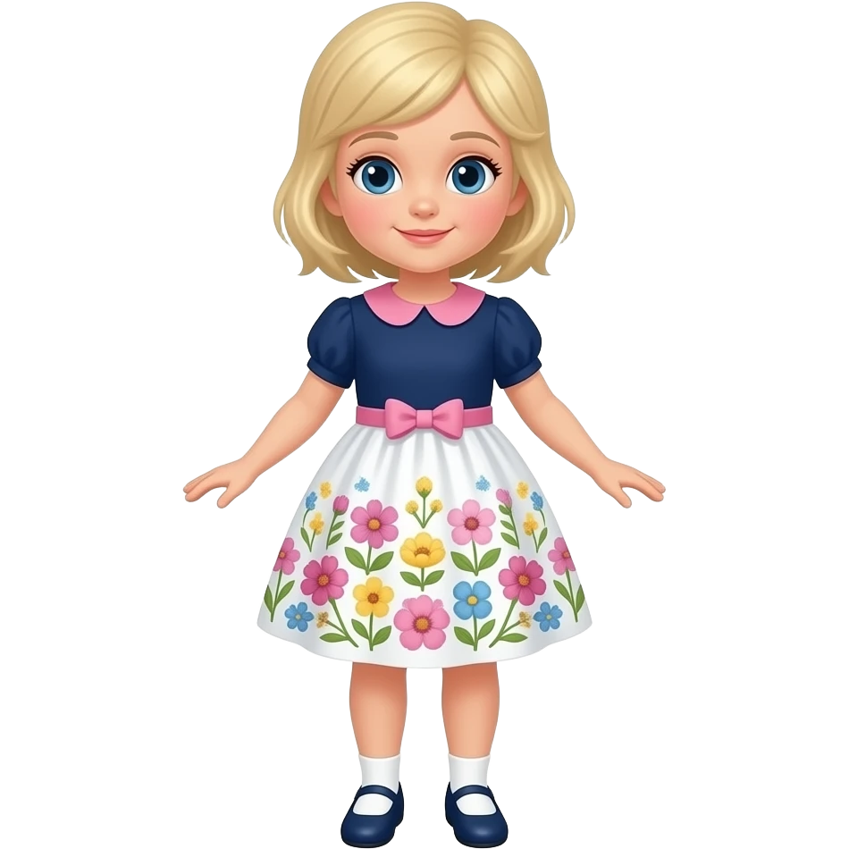 A full body White/Fair skinned little girl with pale blonde hair, blue ...