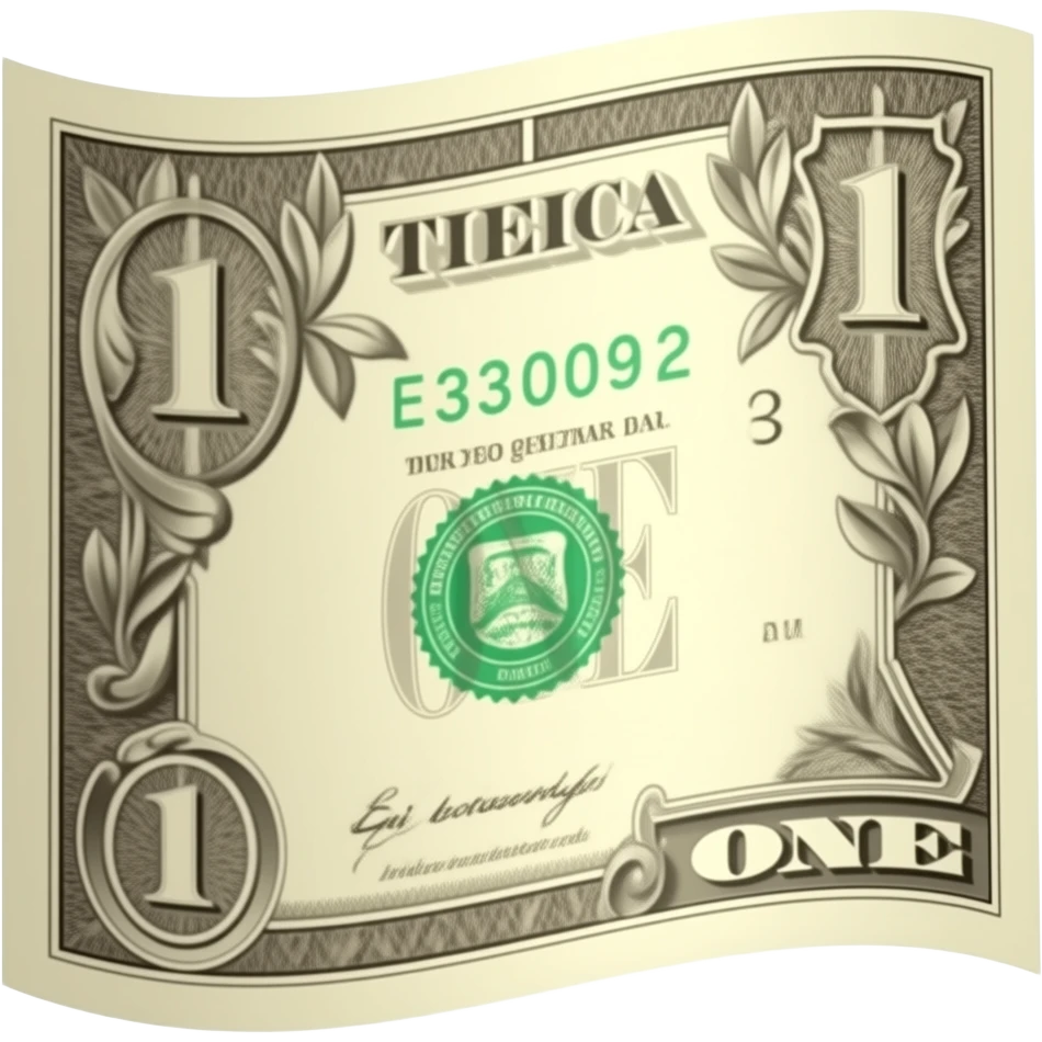 A light brown one dollar bill emoji