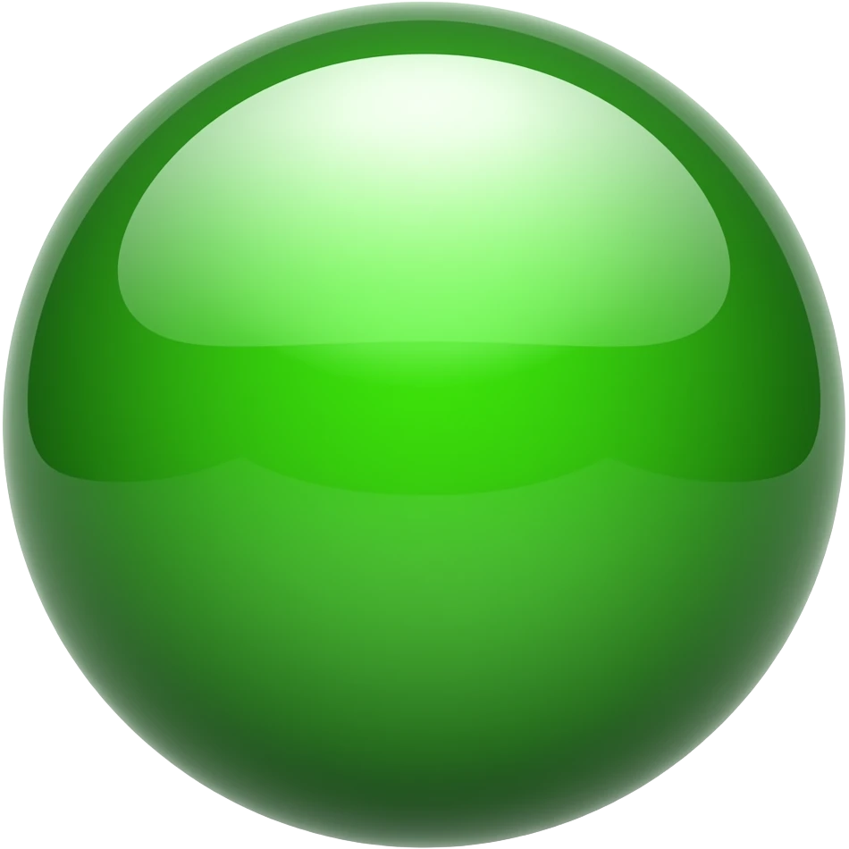 bright green shiny sphere emoji