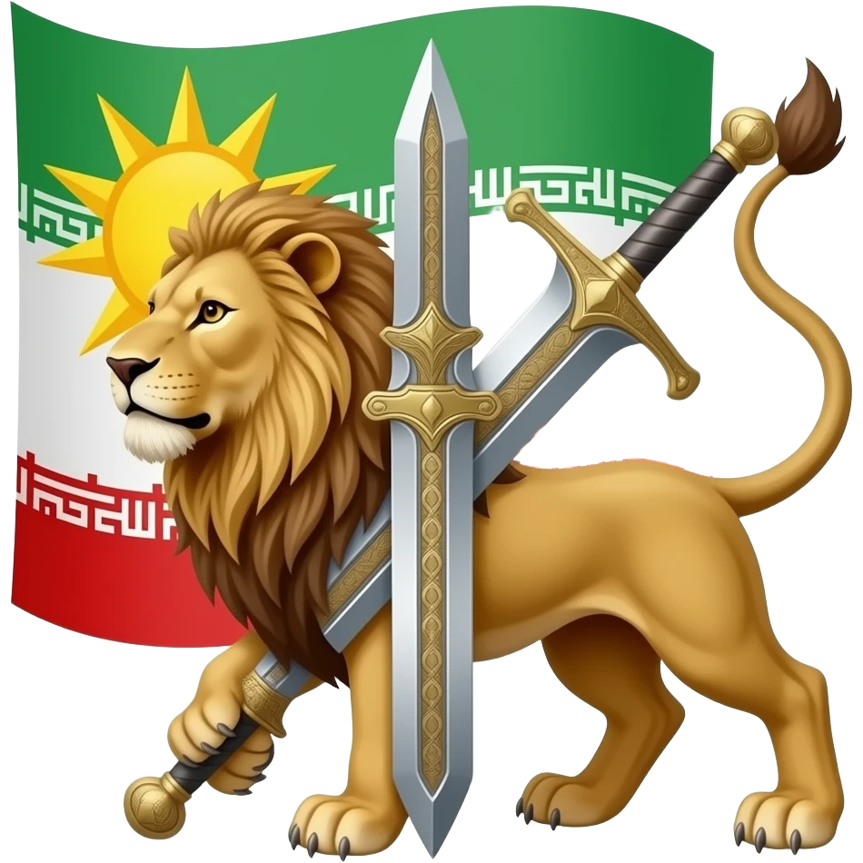 پرچم شیر خورشید و شمشیر ایرانو بساز emoji