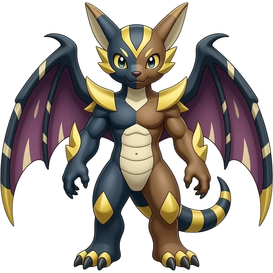 Guilmon-Scizor-Scyther-Flygon-Bisharp-Darkrai-Latias-Koraidon-Fakémon-Animal-hybrid, full body emoji