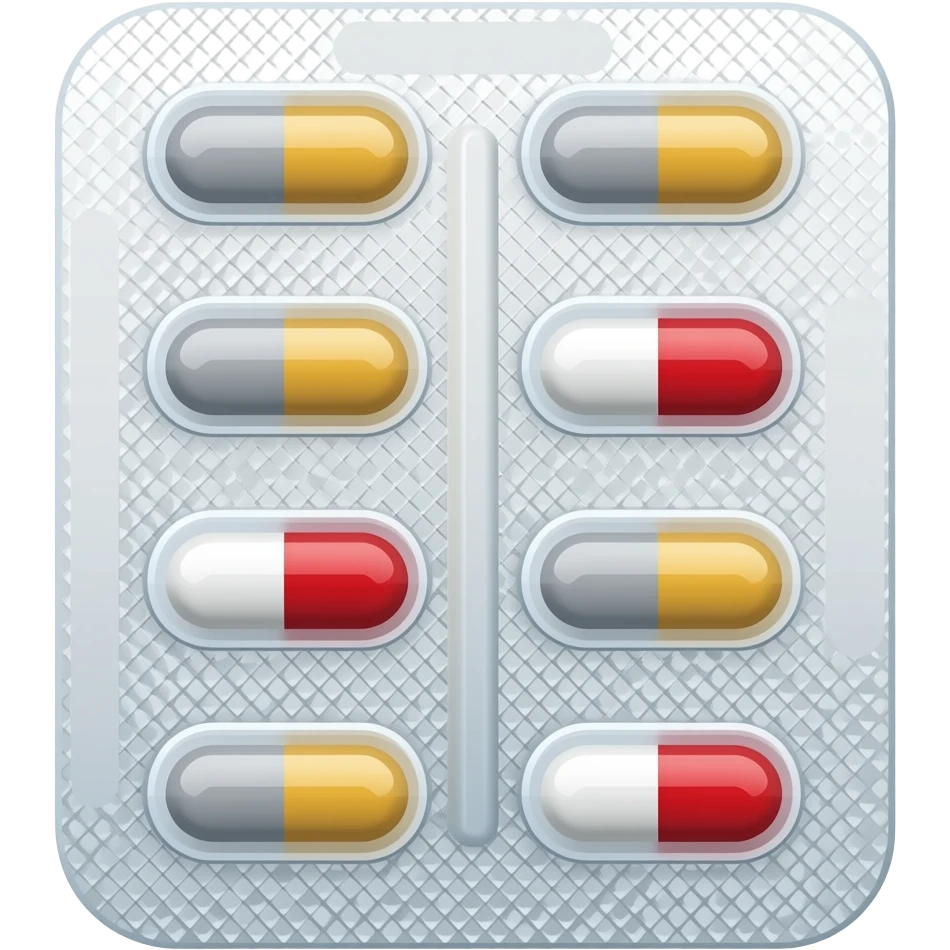 cartoonish style less detailed pills in foil blister pack emoji