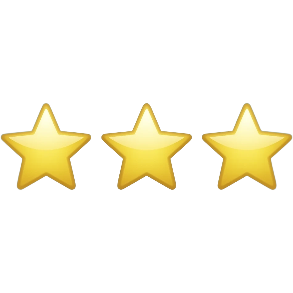 باعد بين النجمتين  بحيث تضيف نجمه ثالثه و يكون في مسافه بينه emoji