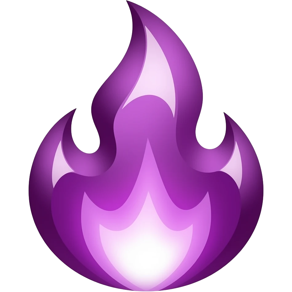 bright purple shiny fire gem emoji