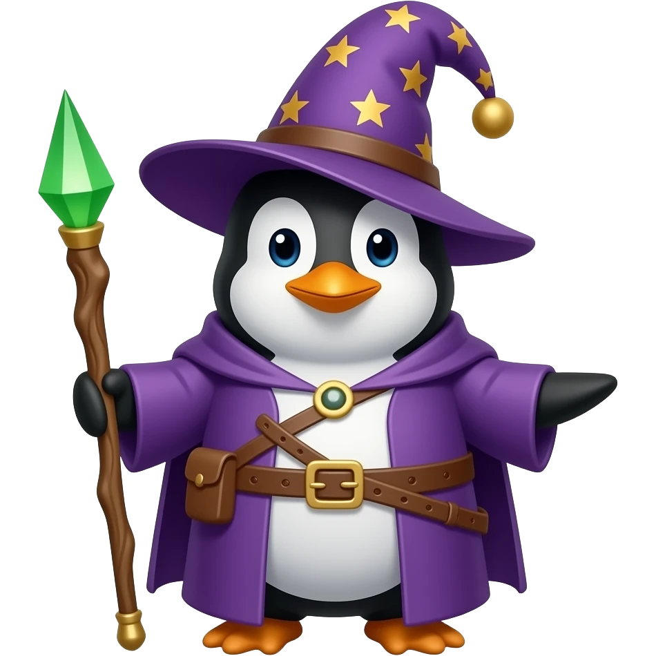 Penguin Wizard emoji