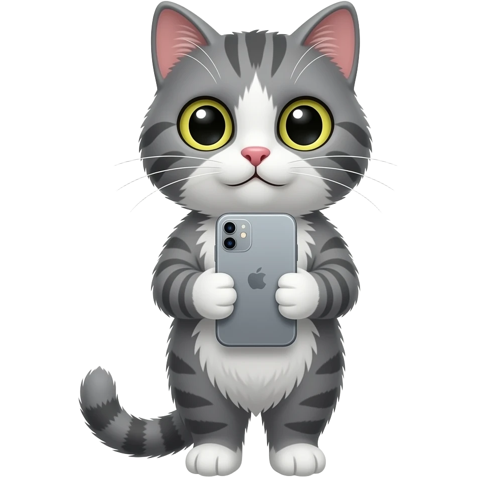 Gato gris iphone emoji