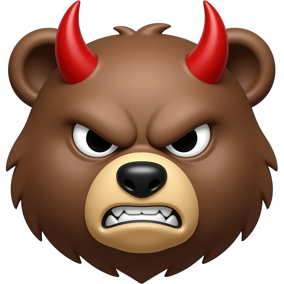 devil bear head angry emoji
