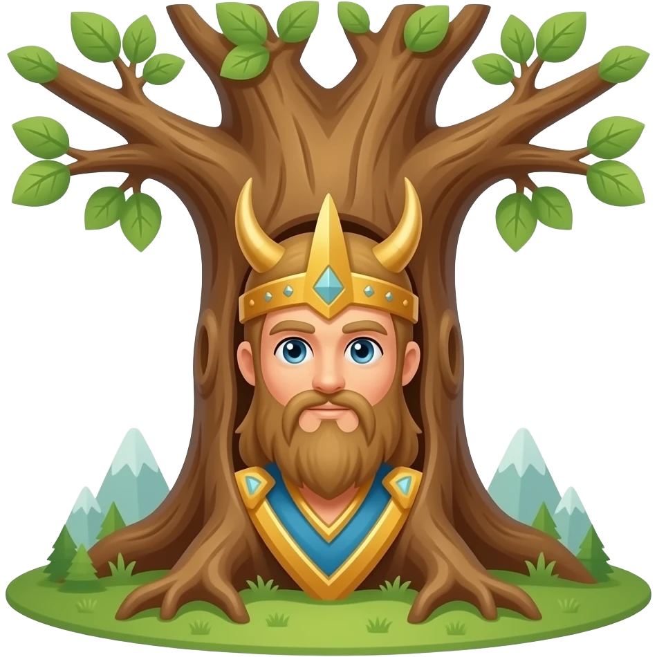 Baldr hunged inside of yggdrasil emoji