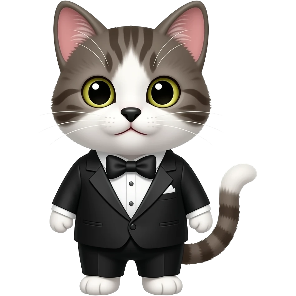Gatito tuxedo con nariz negra emoji