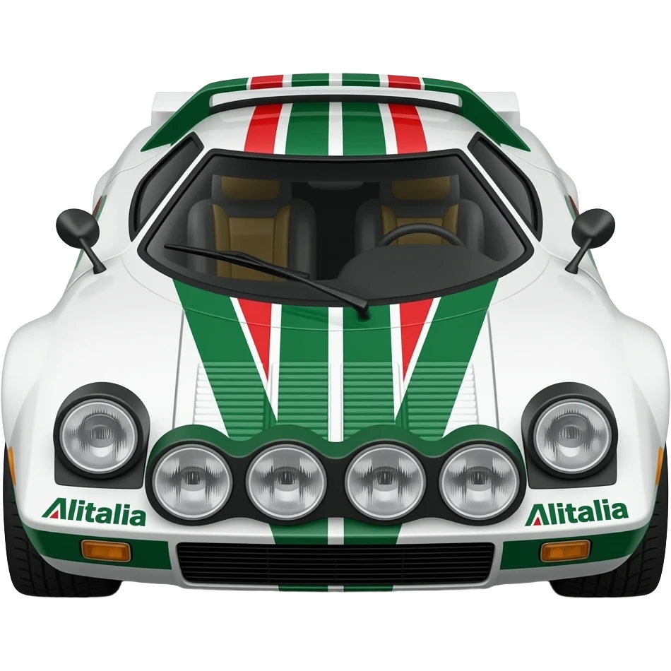 alitalia livery lancia stratos, highly detailed hyper realistic emoji