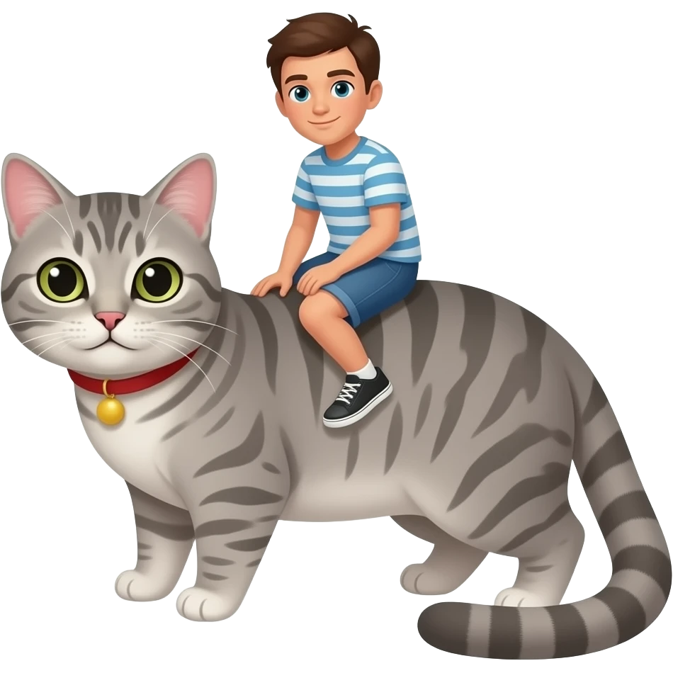 a half invisible cat with a human on top of it emoji