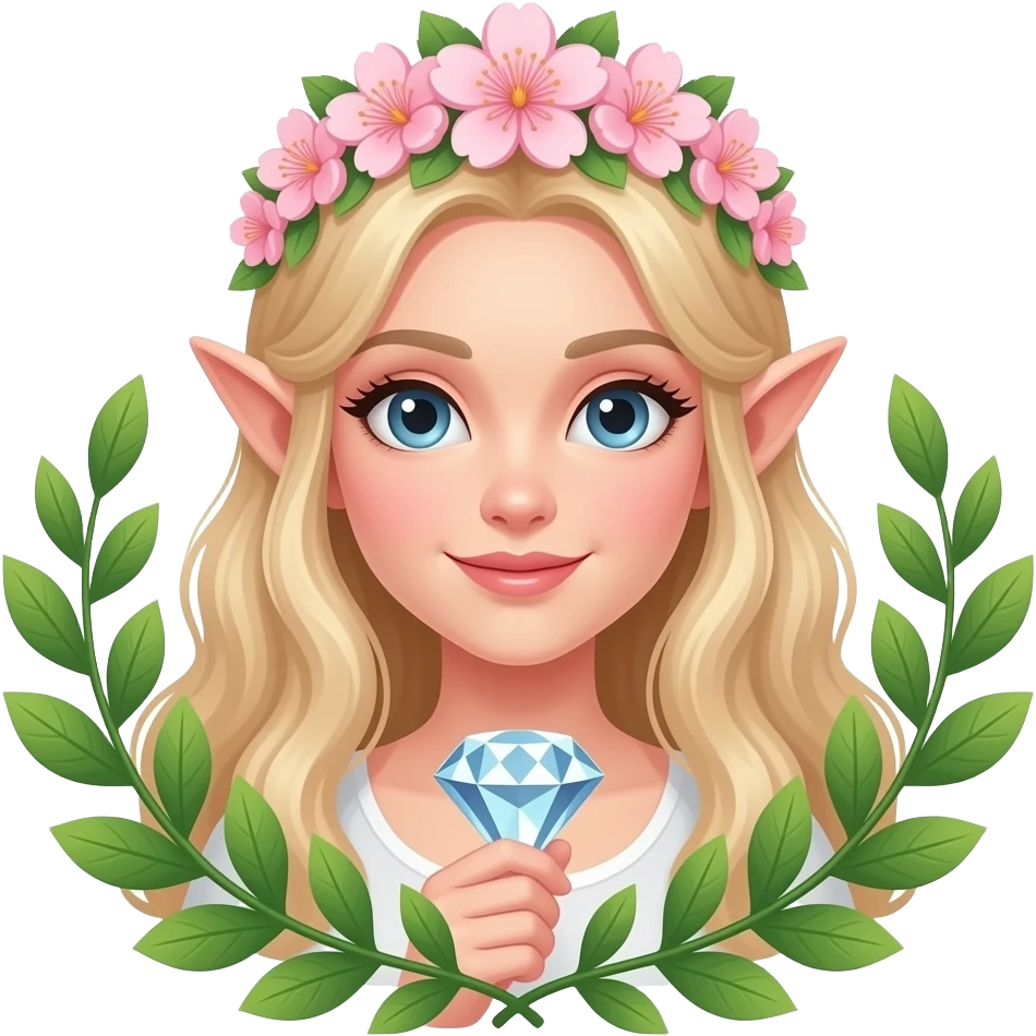 🧝🏻‍♀️🌸💎🌿 emoji