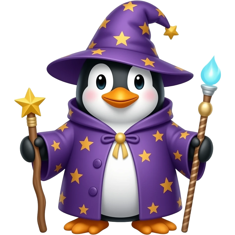 Penguin Wizard emoji