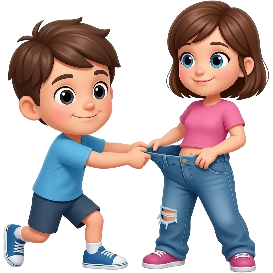 boy pulls girl pants emoji