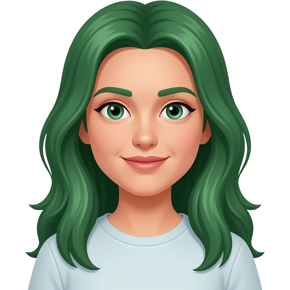 long green hair emoji