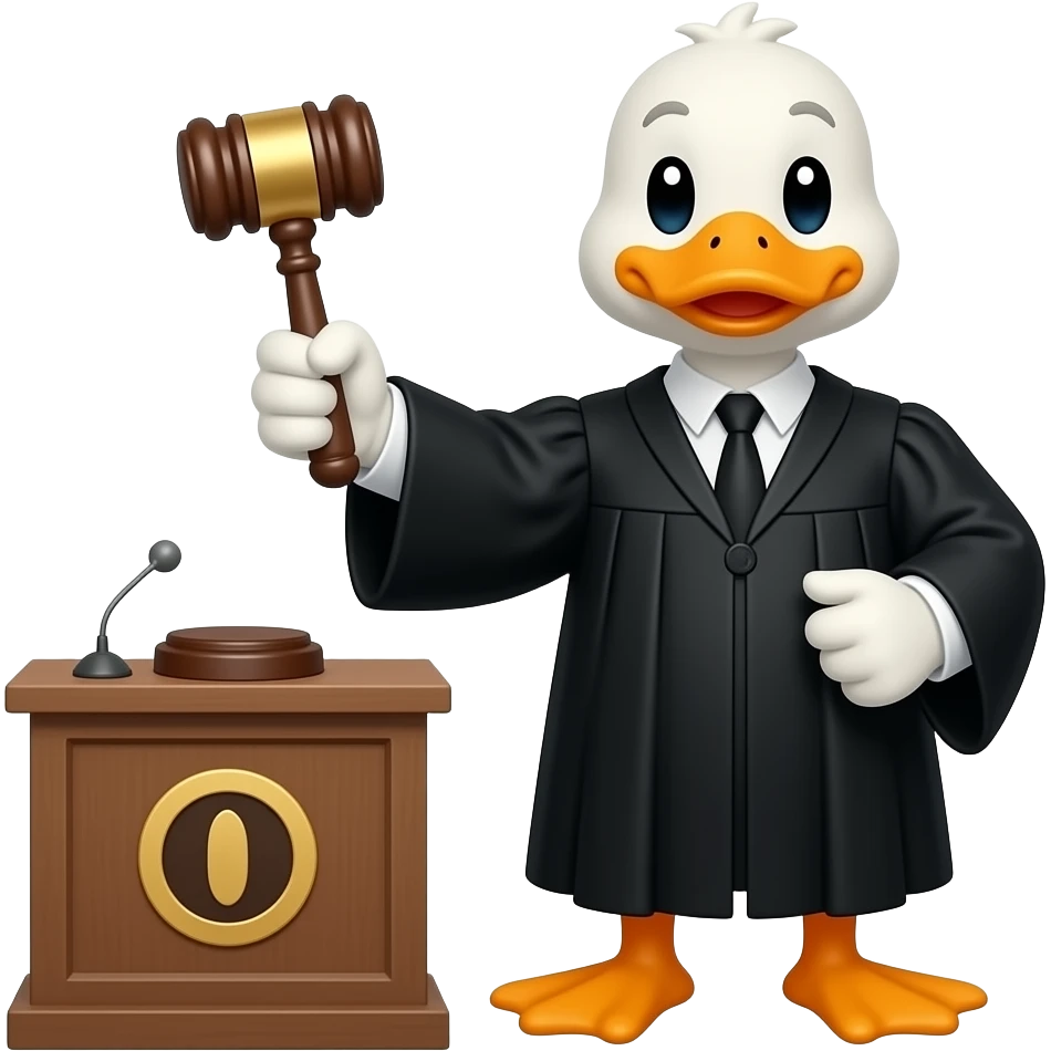 A Duck as a barrister emoji