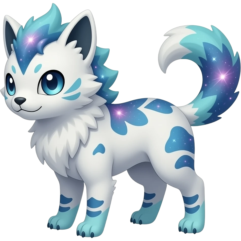 Nebulae Realistic Pastel dusky edgy cool textured epic cute rough rowdy feral patterned digitigrade quadrupedal Luxray-Manectric-Sprigatito-Shaymin-Shinx-Fakémon-hybrid emoji
