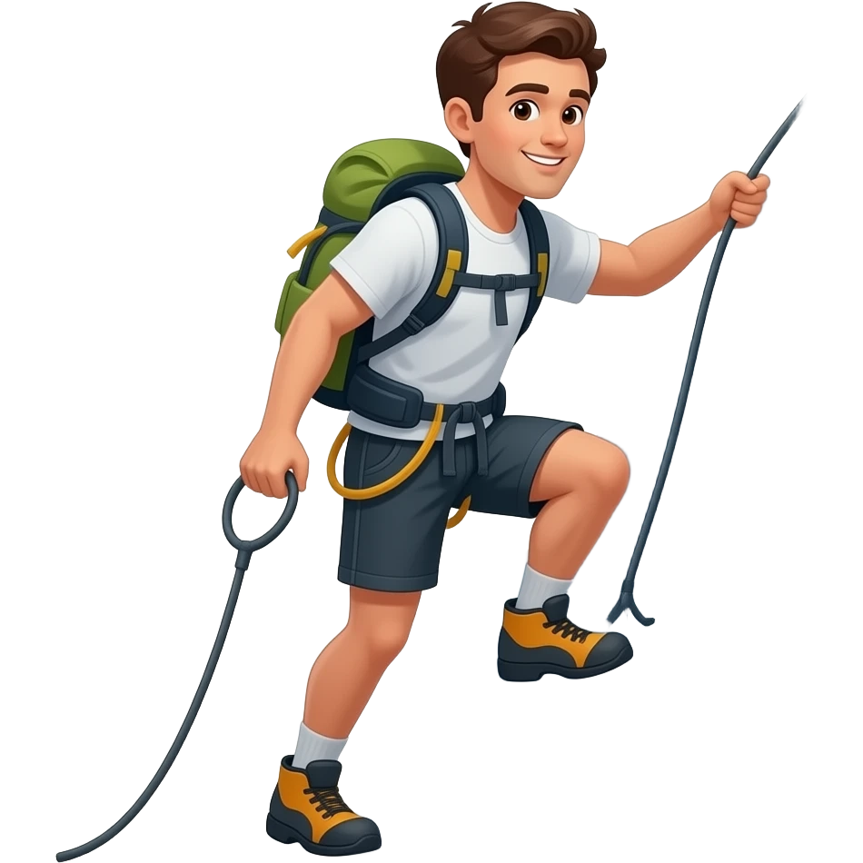 a man climbing a mountain emoji