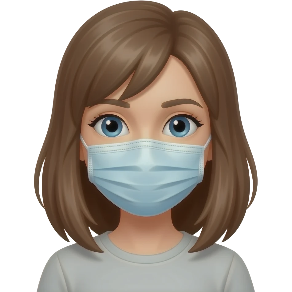 Una chica con mascaria emoji