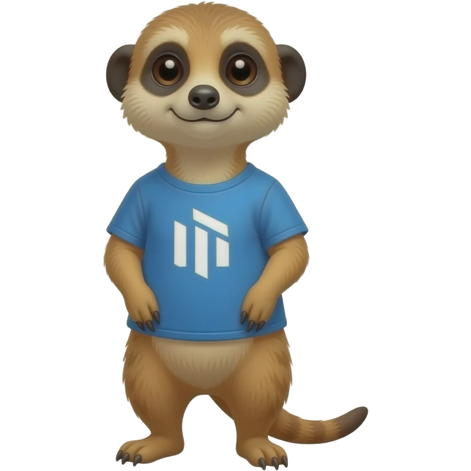 Create a meerkat wearing a PowerBI logo shirt emoji