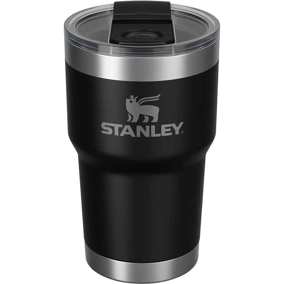 black and silver Stanley style tumbler emoji