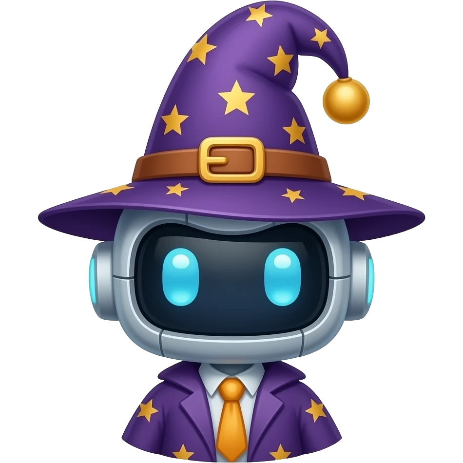 Cute robot wizard emoji