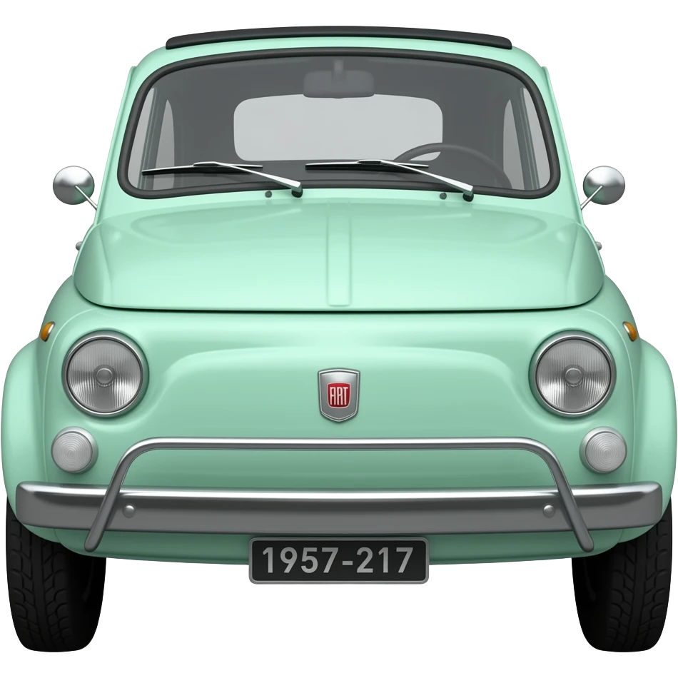 mint green fiat 500 vintage 1957 2017 version emoji