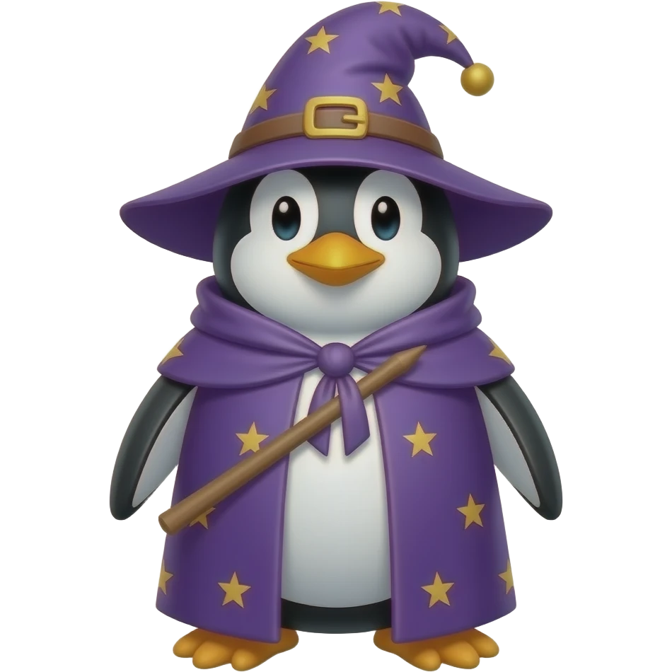 Penguin Wizard emoji