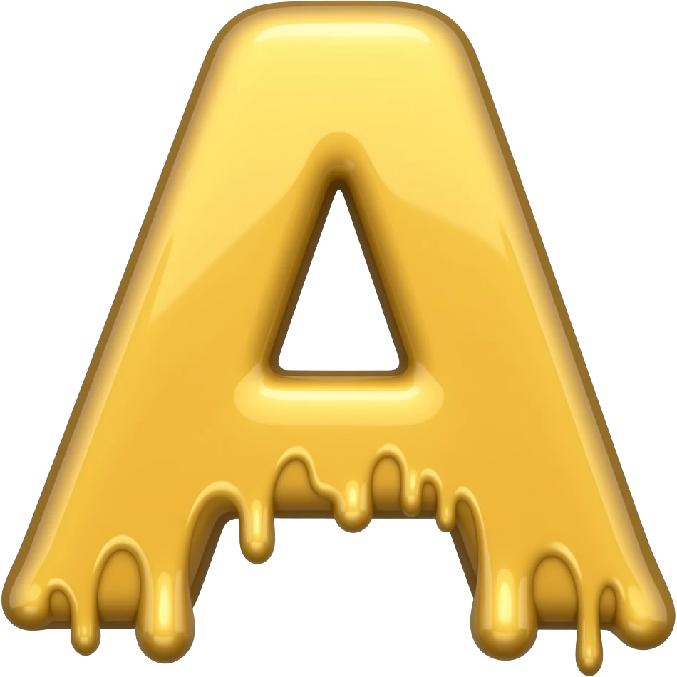 Золотая буква "А" как наливная emoji