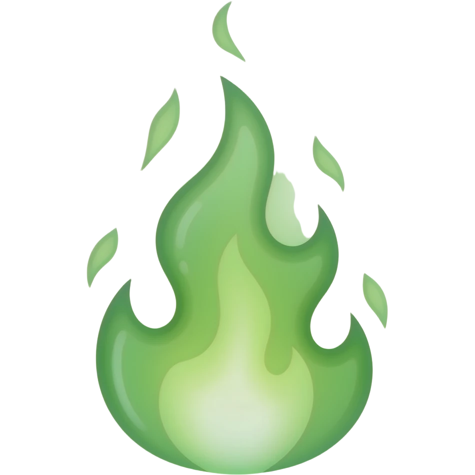 a ghostly green flame calcifer emoji
