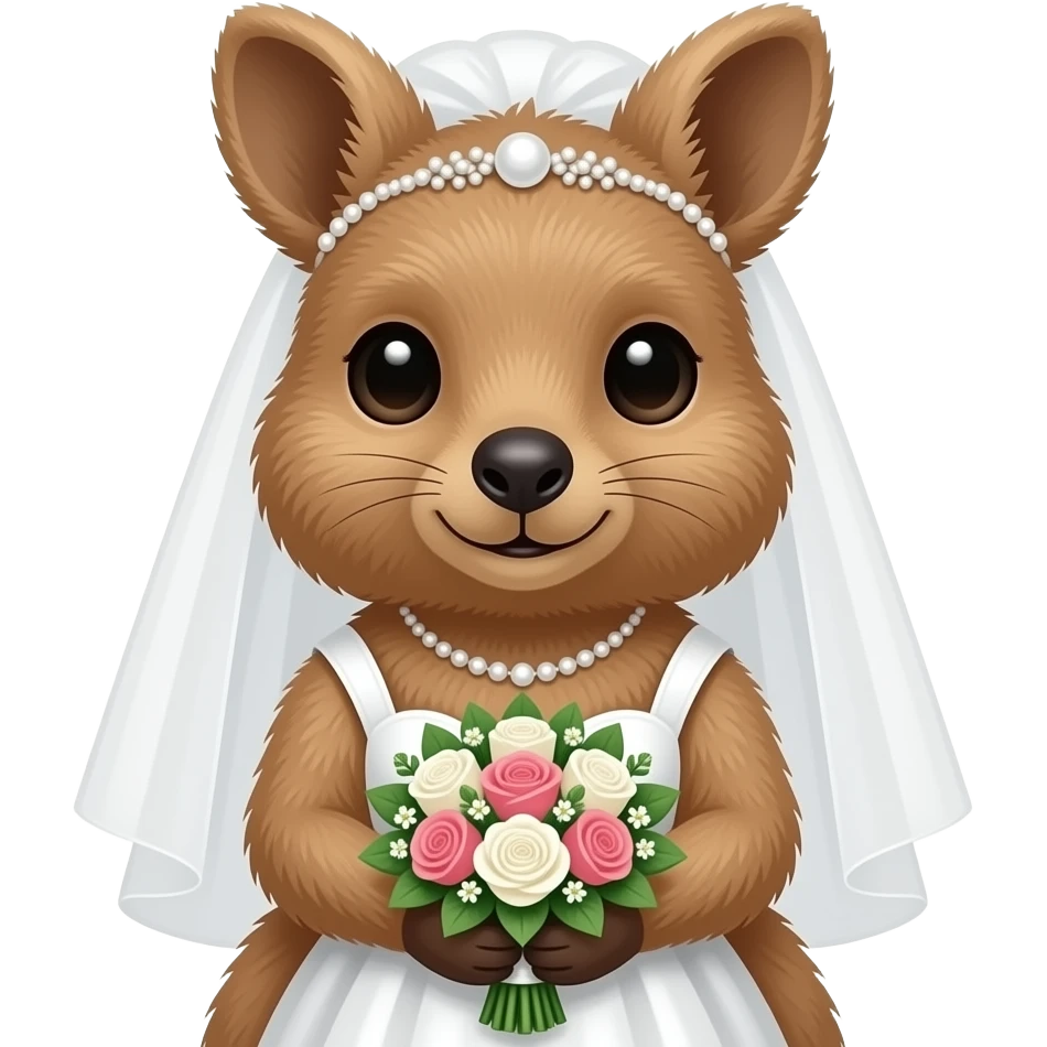 부케를 든 쿼카 신부 emoji