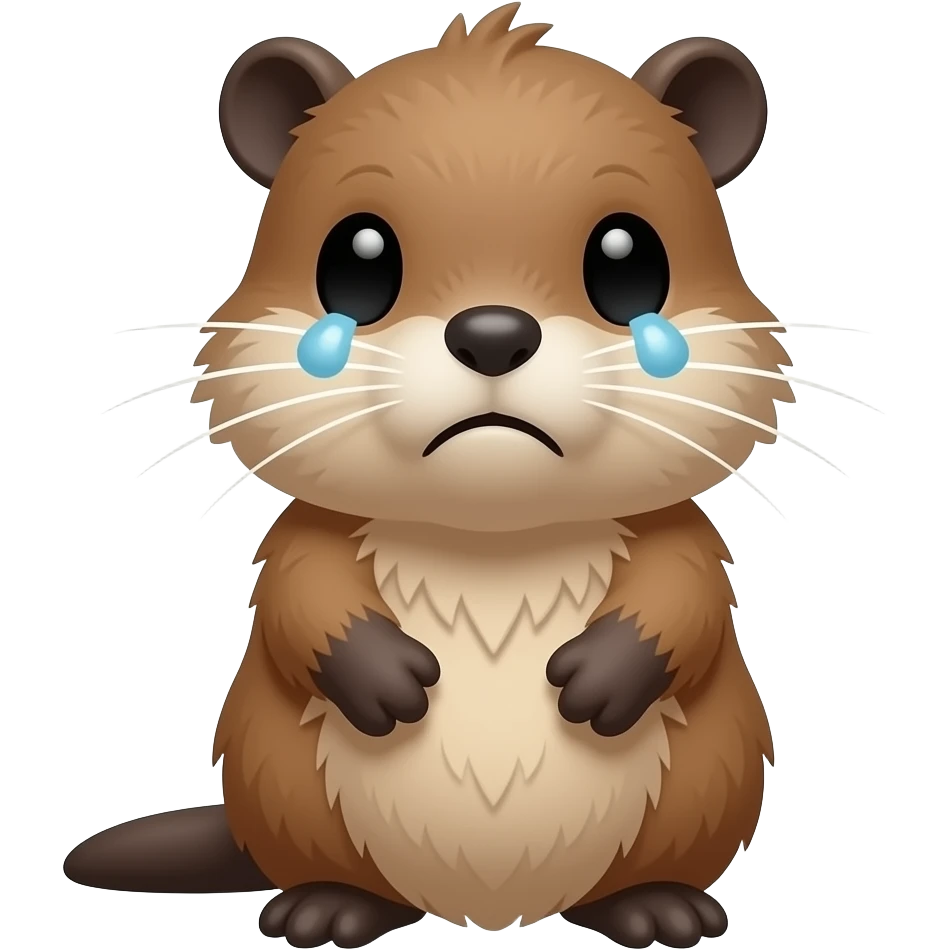 nutria tierna pequeña triste emoji