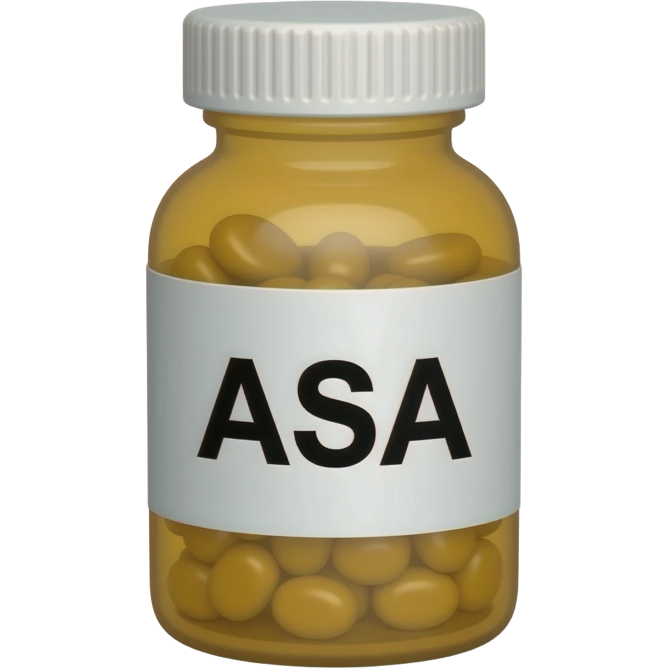 medicine bottle labeled ASA emoji