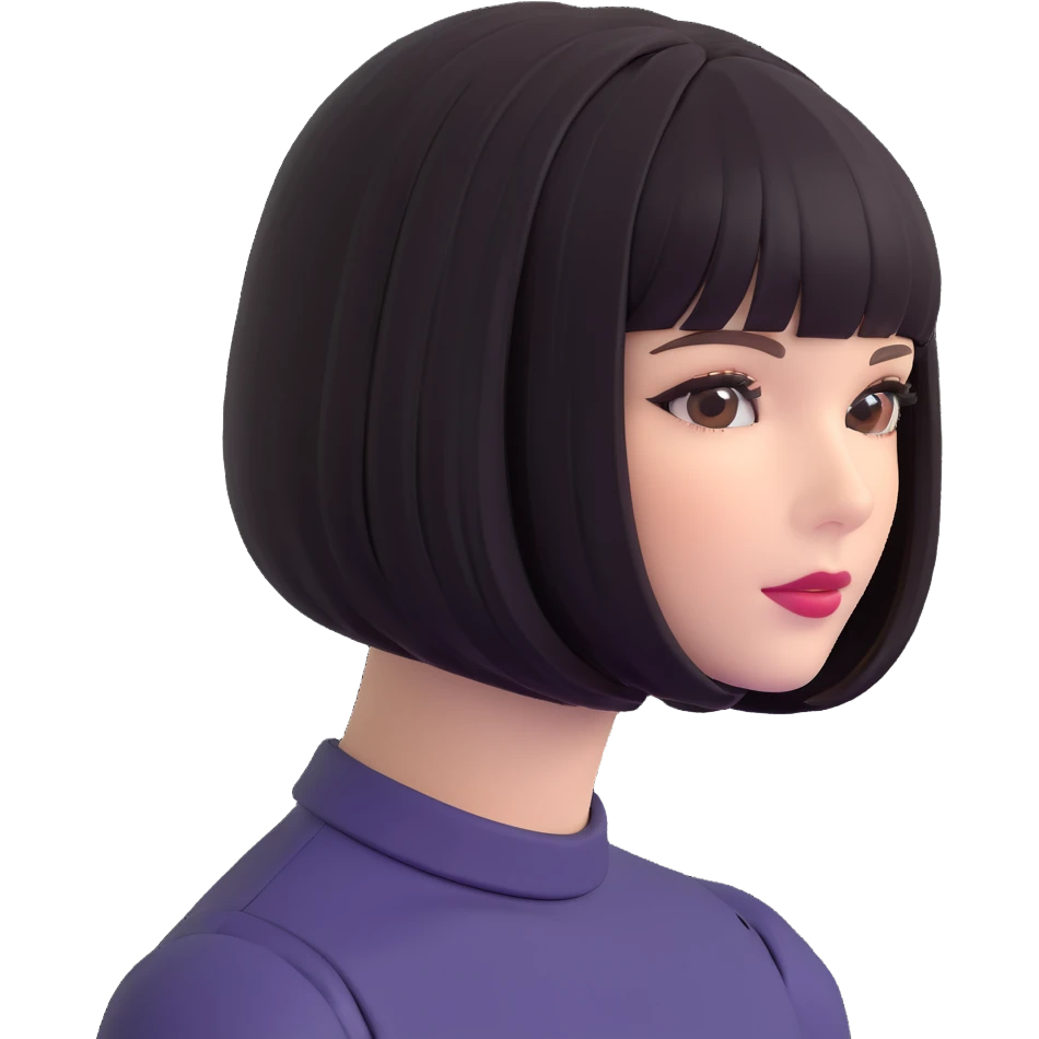 short bob haircut wig emoji