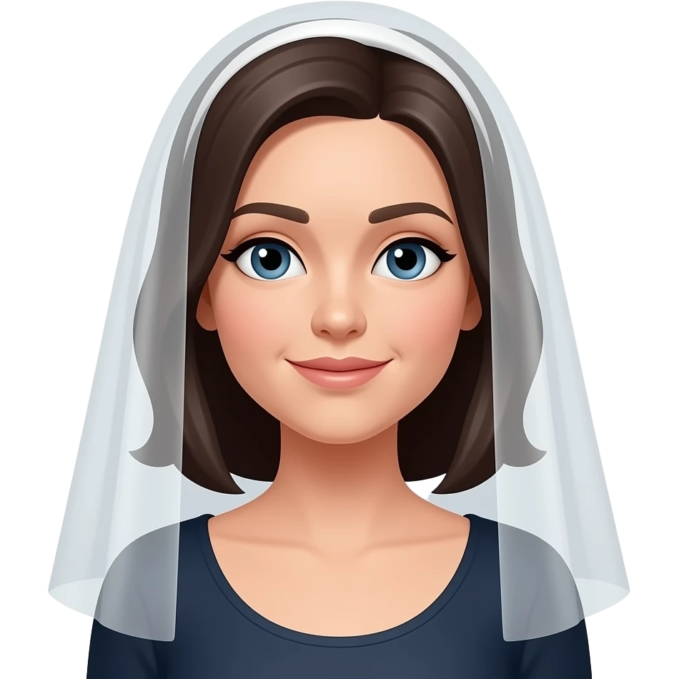 Create high-quality glossy emojis with a vibrant modern style.Make the emojis look premium, shiny, and eye-catching with bright highlights, smooth gradients, soft reflections, and glowing details. Woman With Veiled decent  emoji emoji
