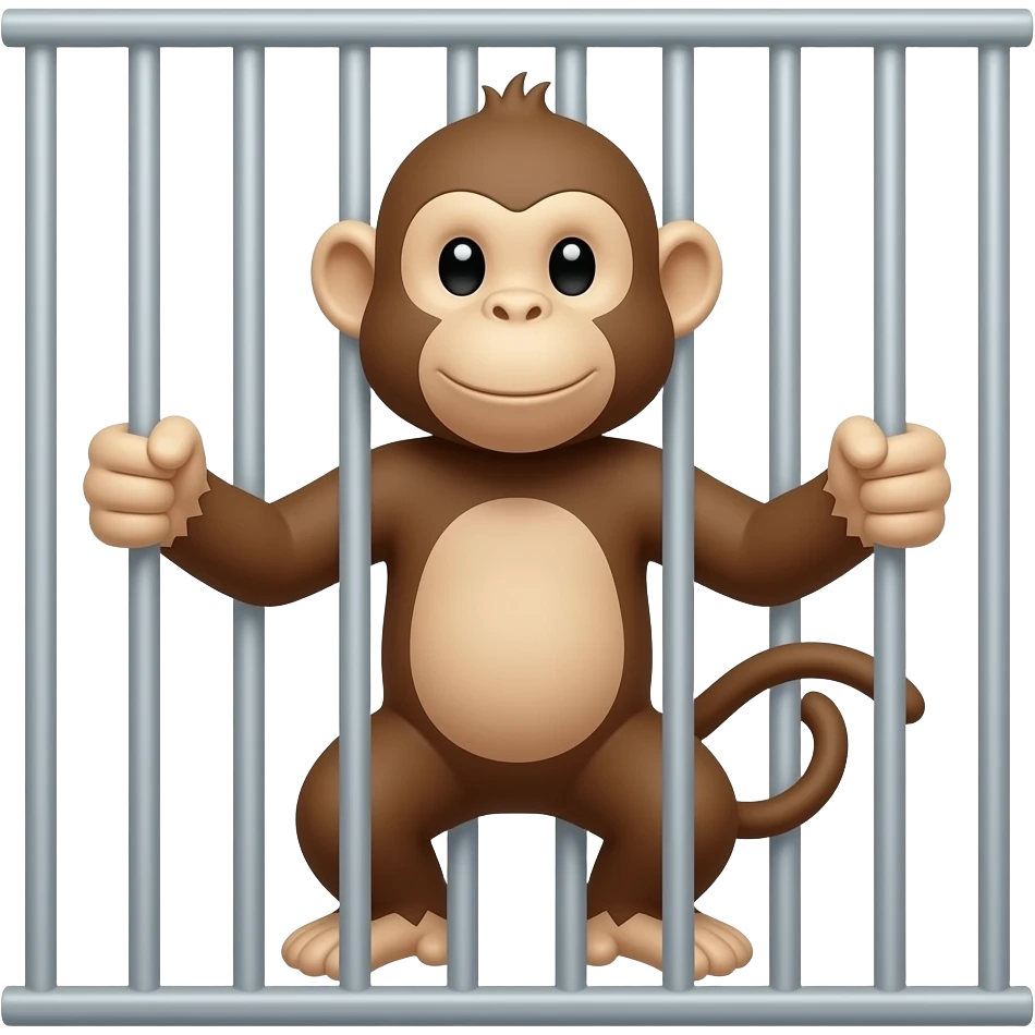 Monkey behind bars emoji