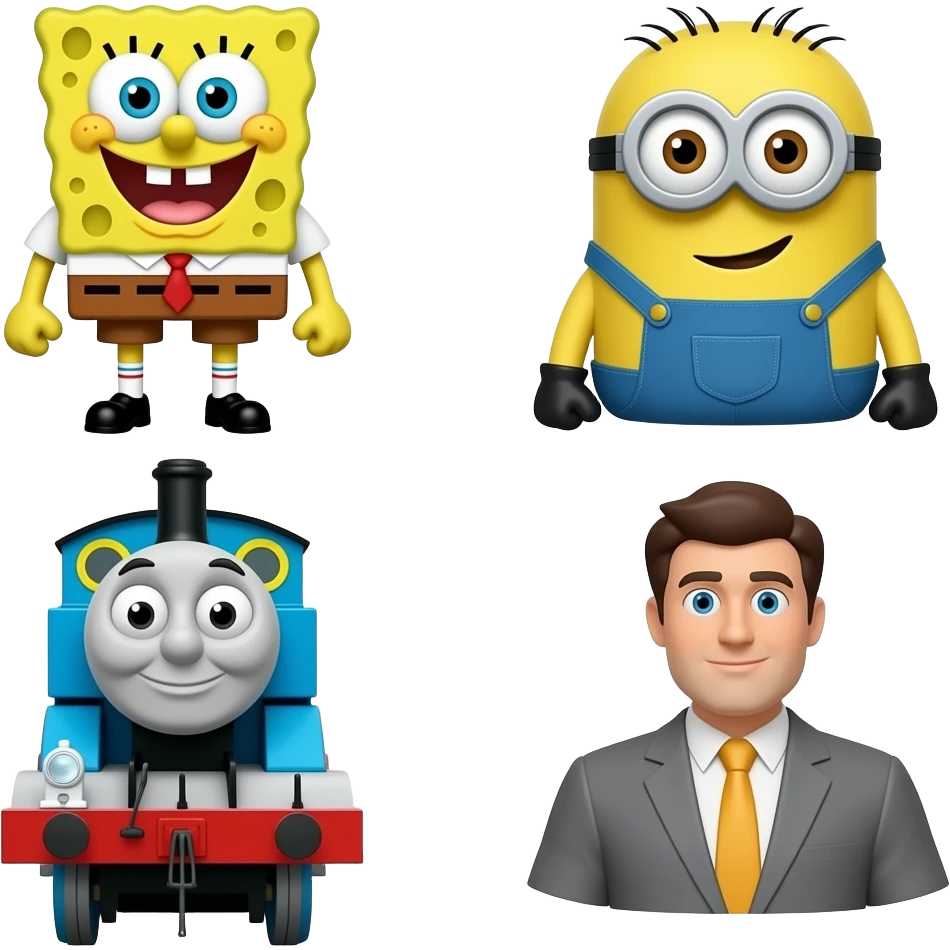 Criar imagem dos Numberblocks Bob esponja roblox Minions Thomas o trem Emoji happy birthday to kalleby emoji