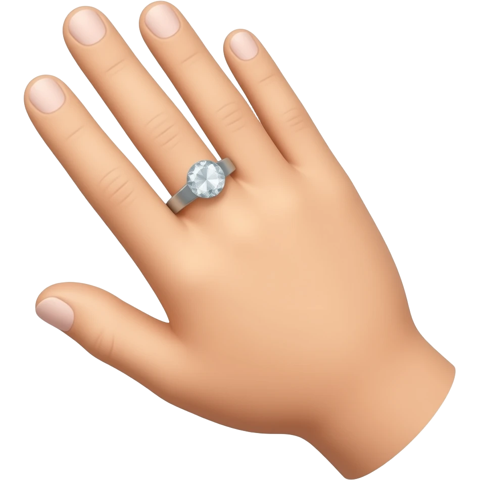 يد لابسة خاتم فوقه ألماسة emoji